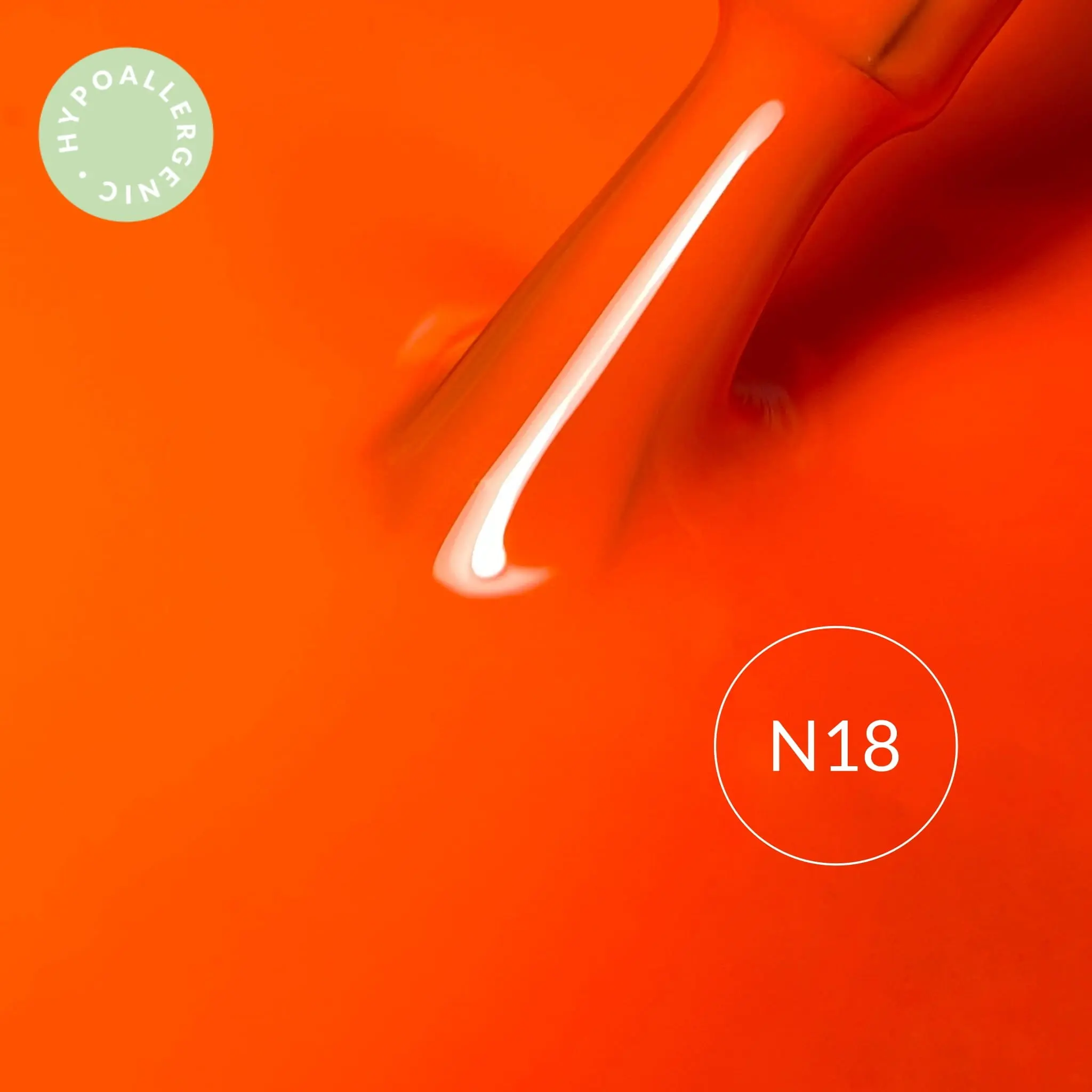 Hypoallergenic Hybrid UV/LED Gel Polish Neon Electric Orange N18 - Image 3